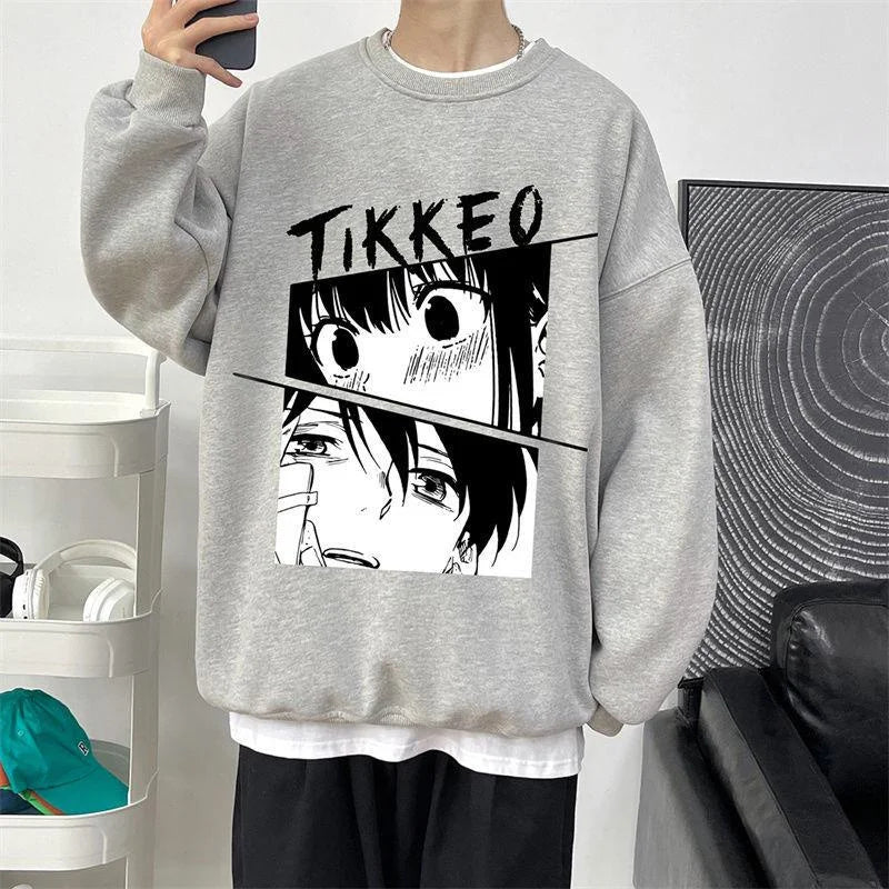 Autumn Japanese Anime Fashion Men Sweatshirt Graphic Fleece Y2K Clothes Casual Hip Hop Streetwear Crewneck Pullover Hoodies Street King Limited