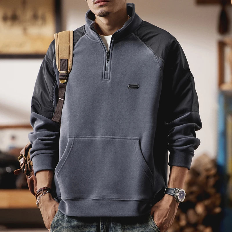 Men Autumn Winter 500g Double-sided Velvet American Retro Fashion Streetwear Loose Casual Pullover Sweatshirt Hoodies for Man Street King Limited