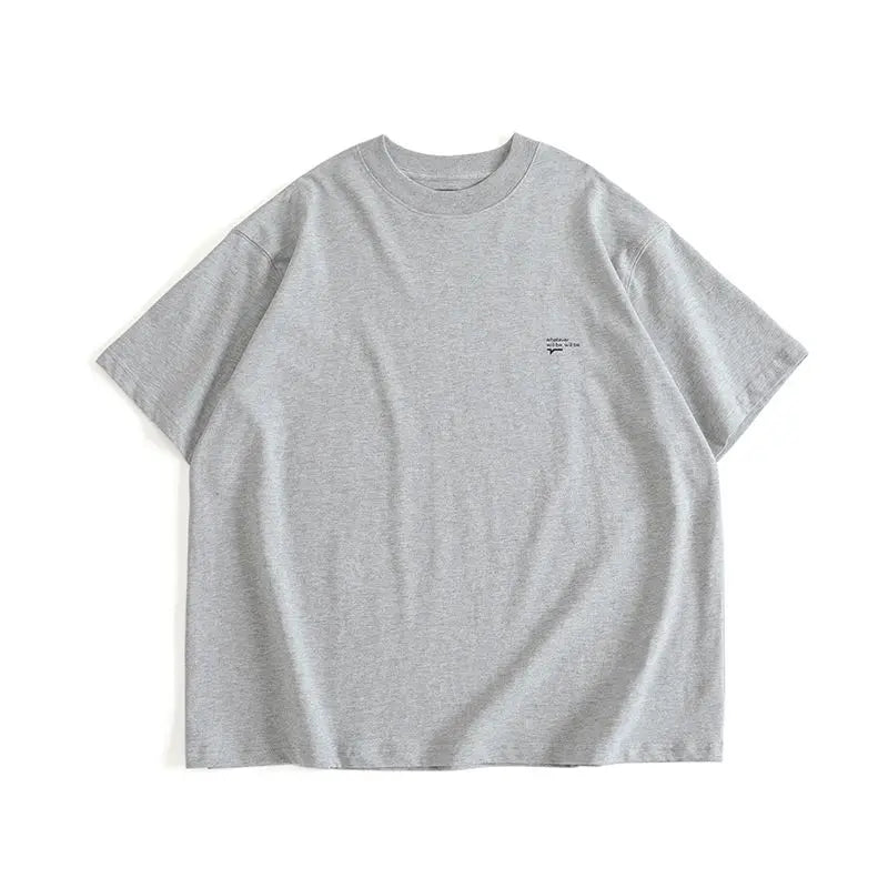 Summer Korean style loose simple short sleeved T shirt men casual y2k street solid color Harajuku round neck half sleeved top Street King Limited