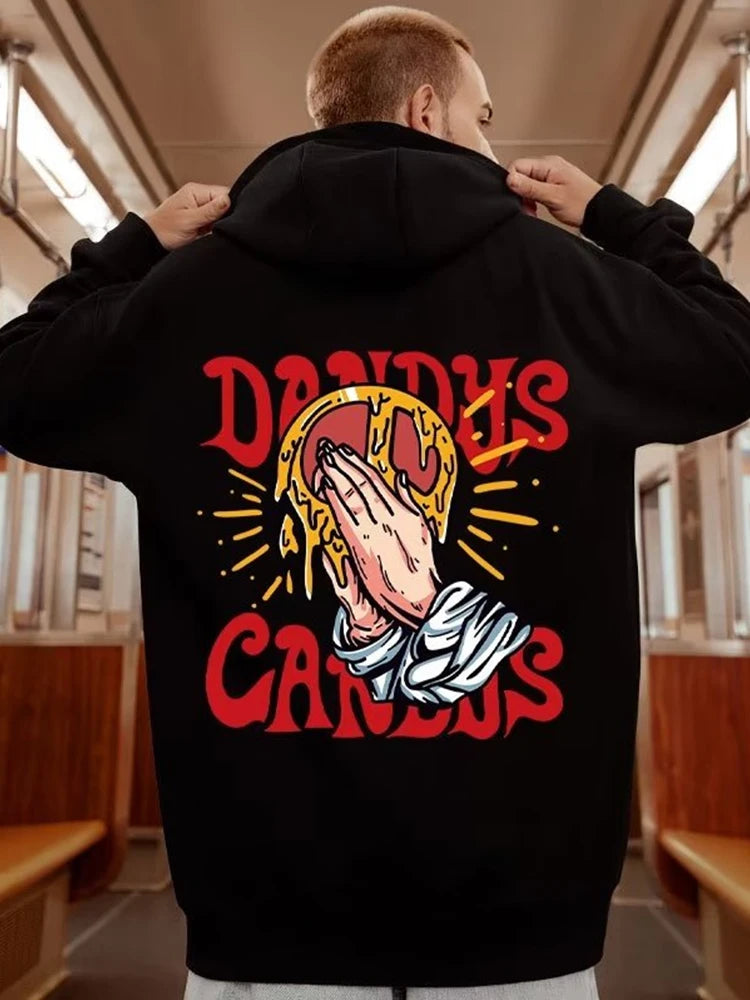 Goth Funny Finger Crossed Graphic Print Men Hoodies Casual Y2K Streetwear Sweatshirts Vintage Hip Hop Fashion Baggy Hoodie Street King Limited