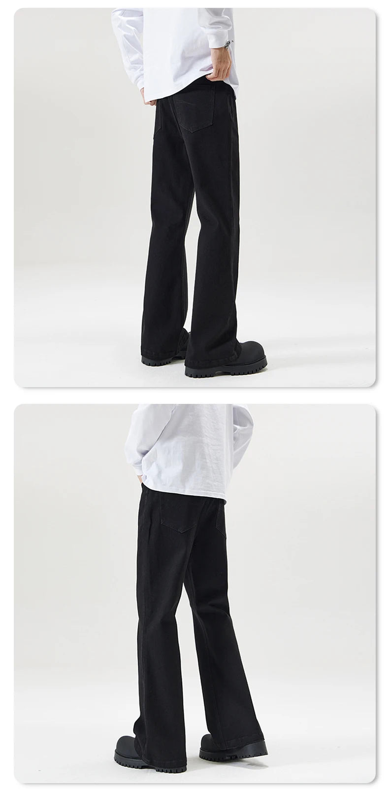 men black elastic denim micro flared jeans pants streetwear fashion cleanfit hip hop punk slim fit jeans y2k pants trouser unique jeans style 1700
