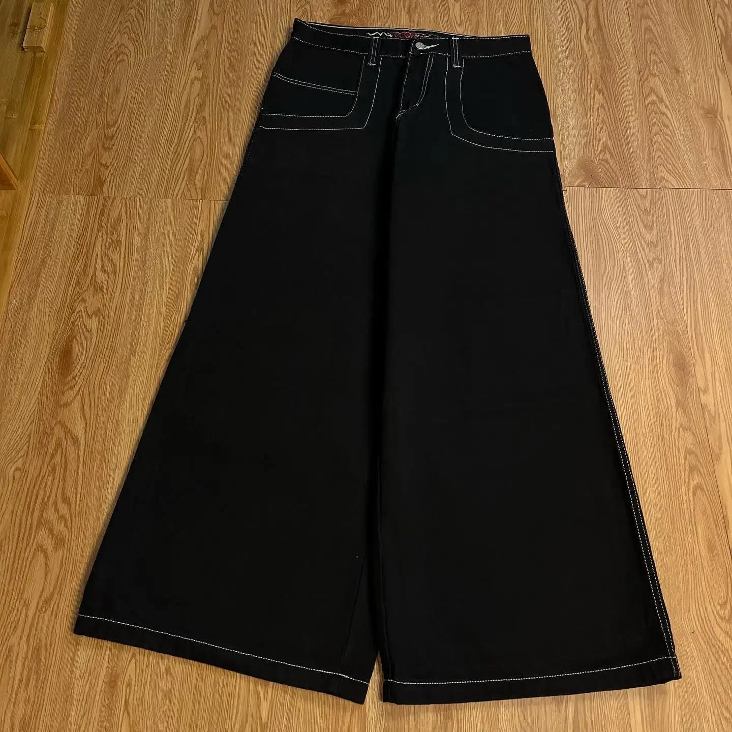 harajuku tapout and wexwear suit graphic embroidered jeans black y2k skateboard pants jeans tracksuit t shirt for men streetwear unique jeans style 3690