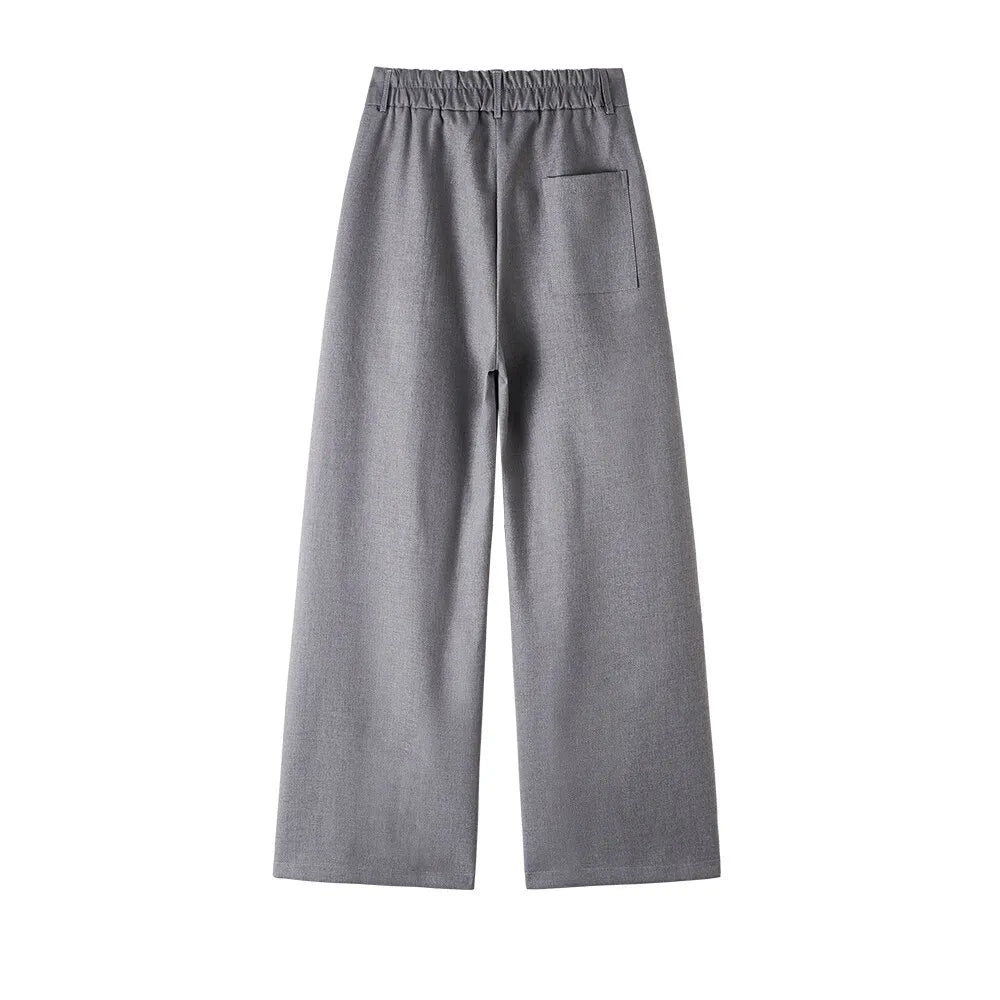 men loose casual korean streetwear fashion vintage straight wide leg suit pants trousers cityboy baggy pants unique default style 1623