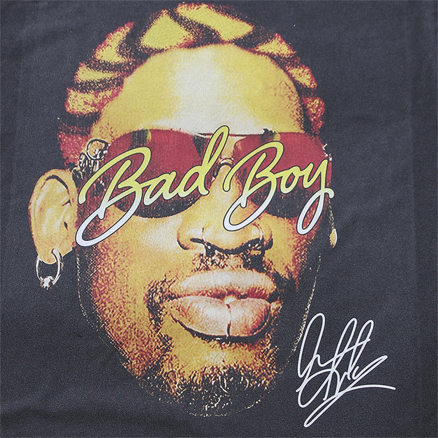 Summer Vintage Retro Style RODMAN Portrait Print High-Street Hip-Pop Cotton Tops T-Shirt Street King Limited