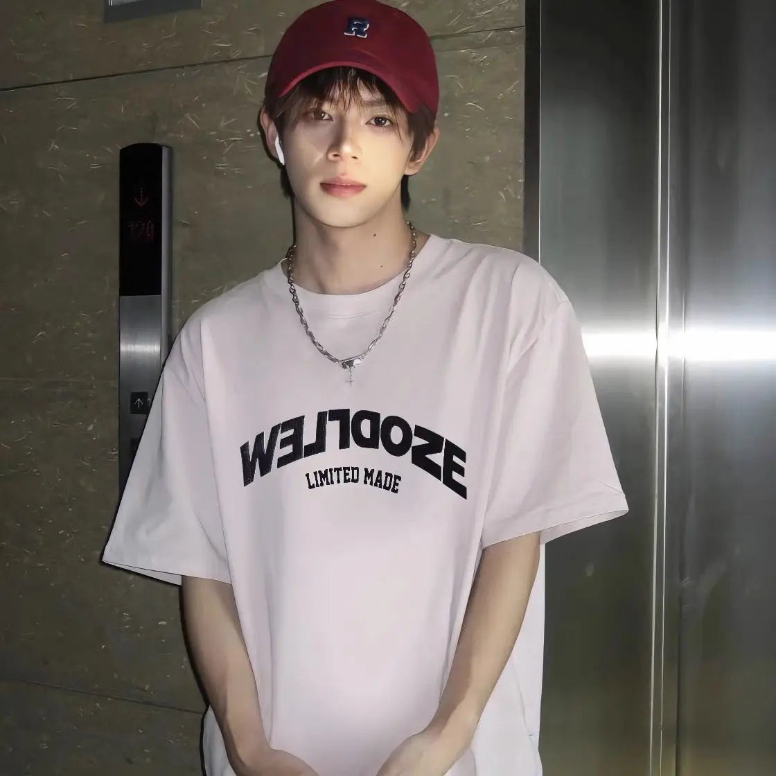 Summer Korean Letter Simple Printed Short-sleeved T-shirt Loose Ins Trend Men's Retro Street Hip-hop Half-sleeved Tops Street King Limited