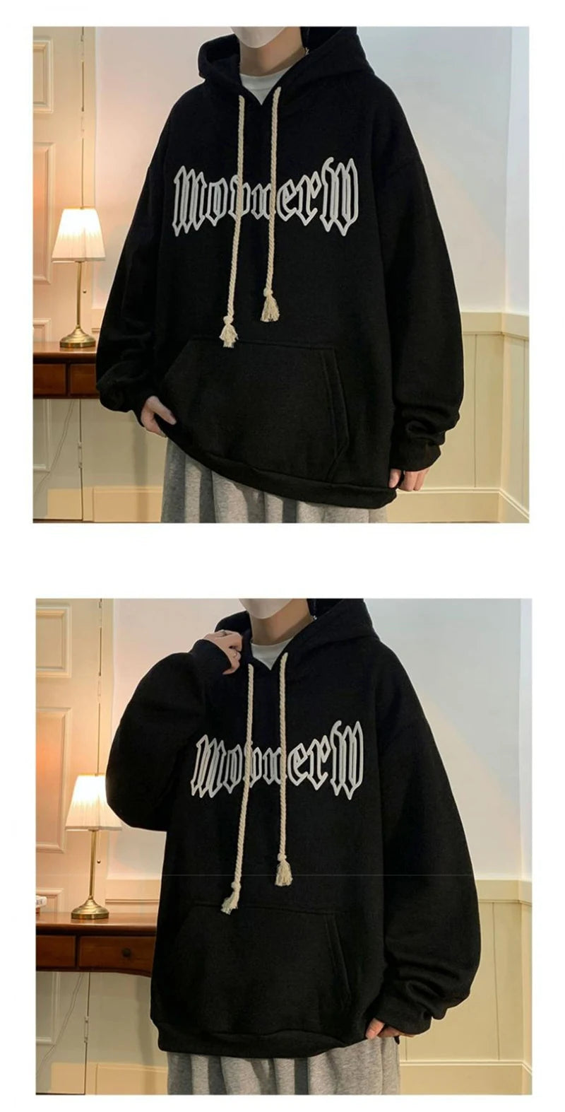 Autumn Vintage Gothic Letter Foam Printed Hooded Sweatshirts Hombre Casual Streetwear Hip Hop Hoodies Y2K Pullover Baggy Hoody Street King Limited