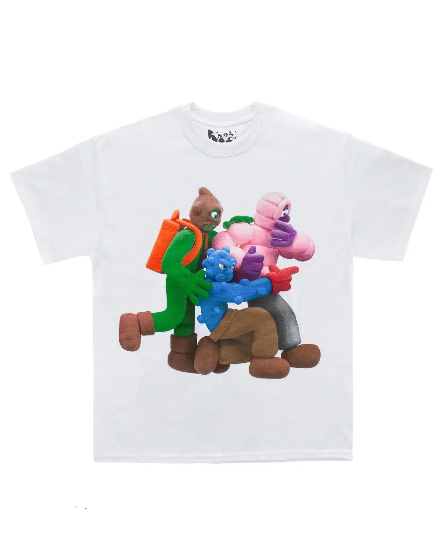 Streetwear Cartoon Letter Pattern Printed Oversized T-Shirt Women's Y2K Casual Loose Round Neck Short Sleeve Top Couple Style Street King Limited