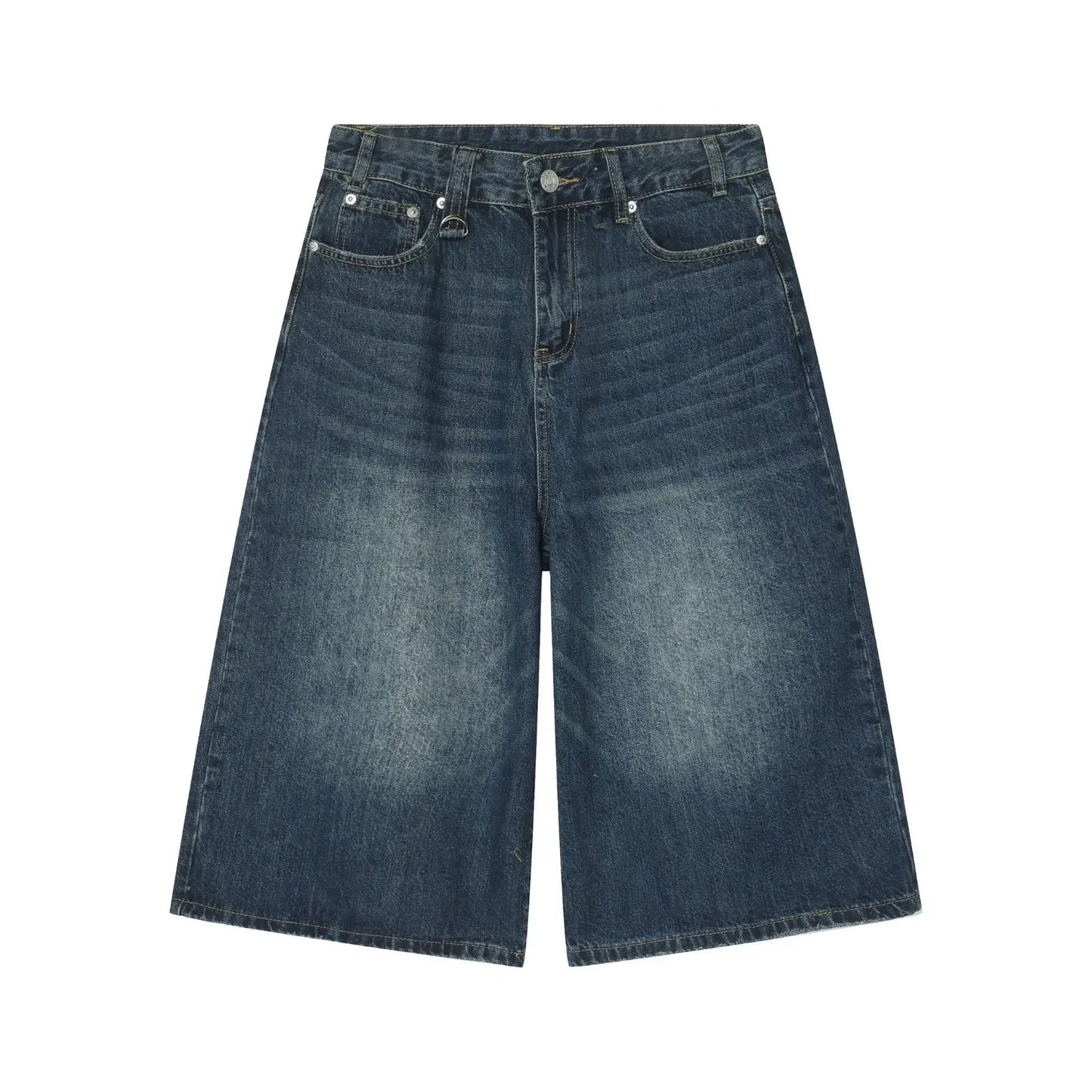 men summer streetwear fashion loose casual wide leg denim calf length jeans pants male vintage jeans baggy hosen pants unique jeans style 1491