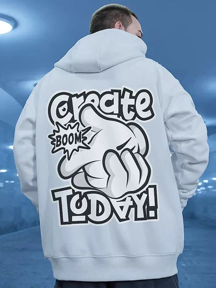 Animecore Statement Graphic Hoodie Layering Essential