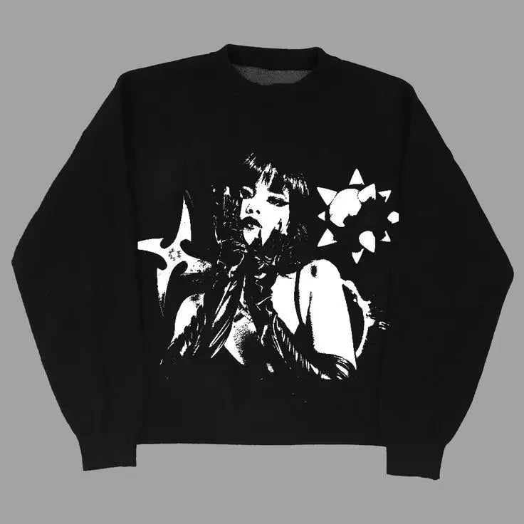 y2k women clothes sweater zipper Sweatshirt long sleeve top Streewear hip hop punk retro clothes Harajuku Trendy oversize clothe Street King Limited