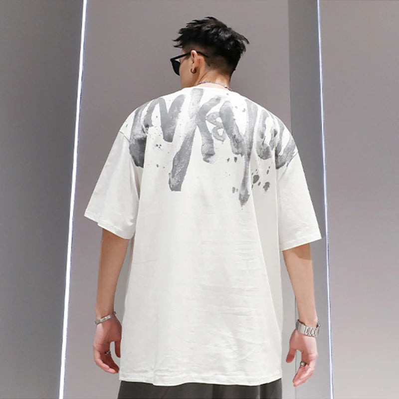 2024 New American Letter Print T-shirt Men's Summer Short Sleeve Cotton Oversize Tee Shirts Hip Hop Fashion Y2K Breathable Tops Street King Limited