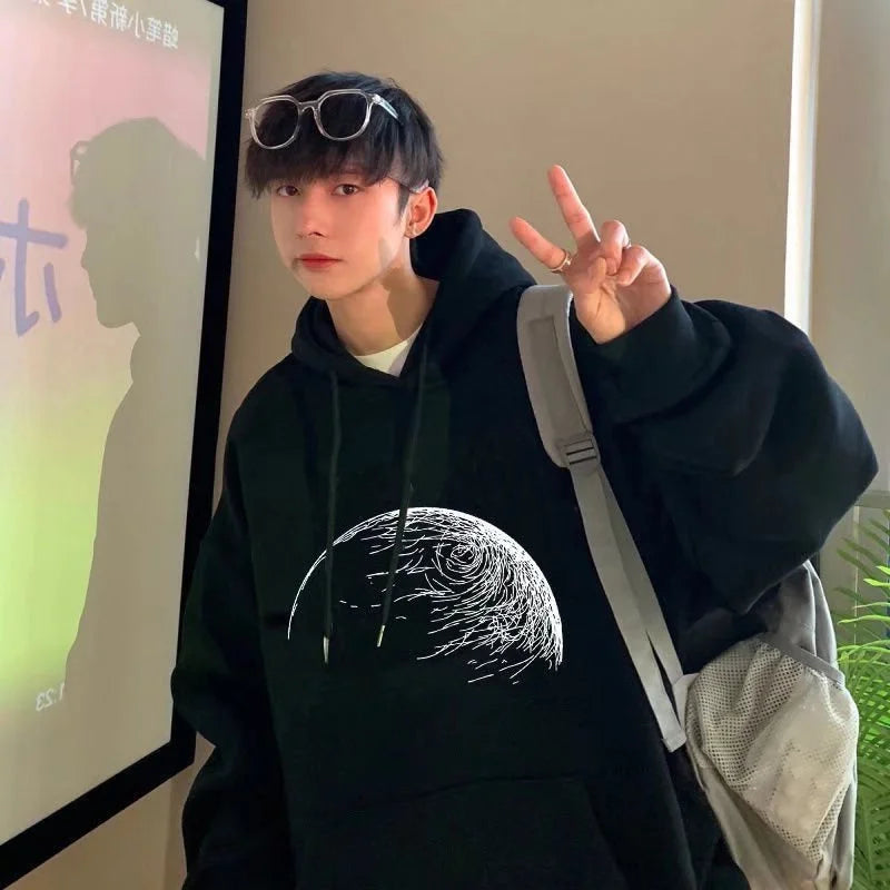 Goth Fashion Graphic Printed Hoodies Men's Autumn Hip Hop Fashion Oversized Hooded Sweatshirts New Y2K Streetwear Clothes Street King Limited