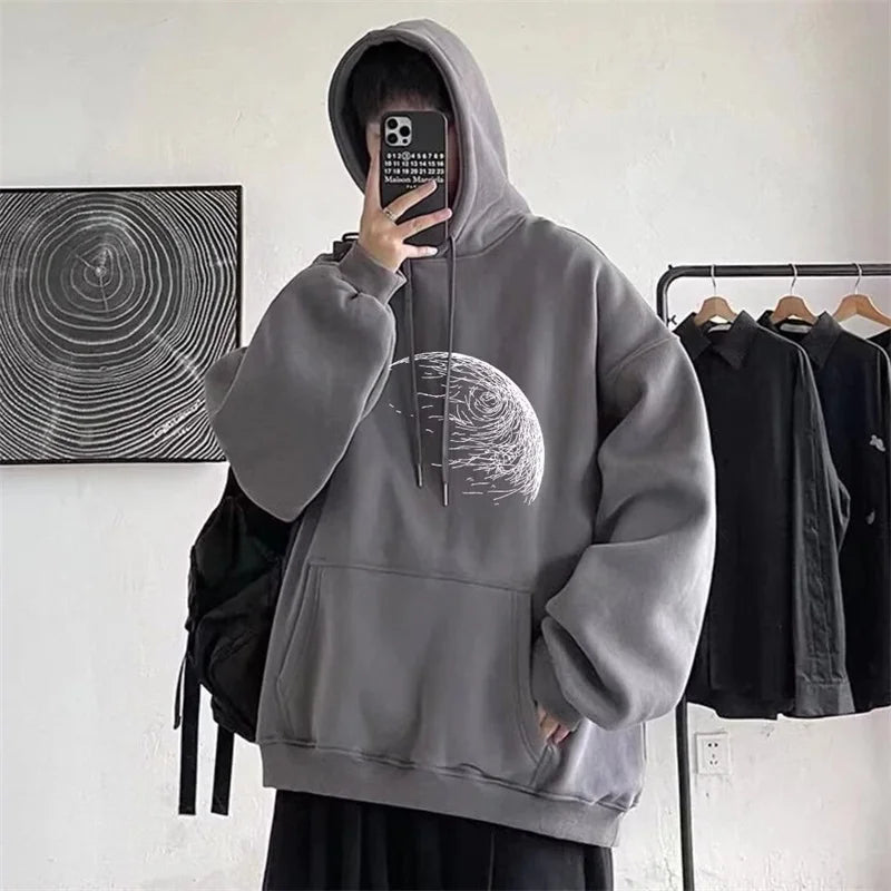 Goth Fashion Graphic Printed Hoodies Men's Autumn Hip Hop Fashion Oversized Hooded Sweatshirts New Y2K Streetwear Clothes Street King Limited