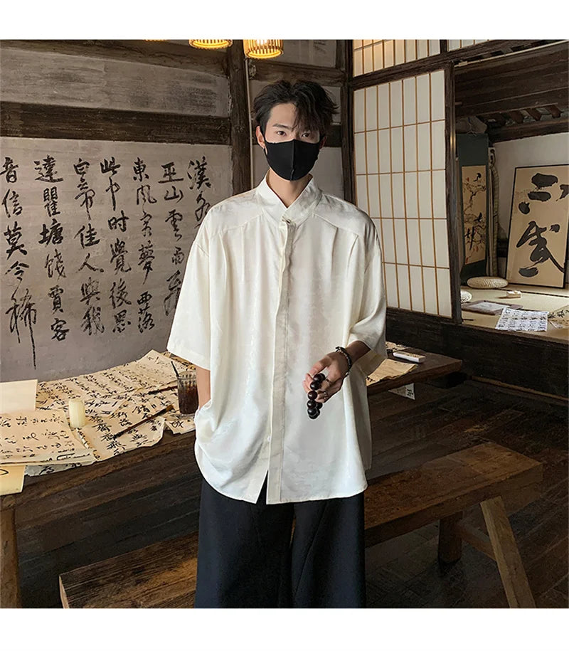 Streetwear New Chinese Style Hawaiian Flower Shirts For Men Short Sleeve T Shirts New Chinese Style Hawaiian Flower Shirts For Men Short Sleeve T Shirts 2024 Summer 3D Graphic Shirt Y2K Streetwear Mens Blouse Fashion Sweater Jacket With Graphic Design For Men