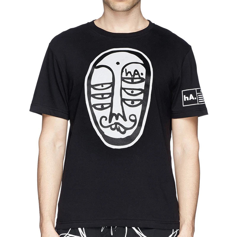New HACULLA T-shirt Men Woman Chaopai Graffiti Street Art Printing Summer Loose Casual O-Neck Cotton Top Tees Street King Limited