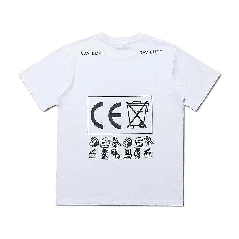 High Quality CAVEMPT Tops Tee Phantom Letter Printing Classic All-match Men Woman Loose O-Neck Summer C.E T Shirt Street King Limited