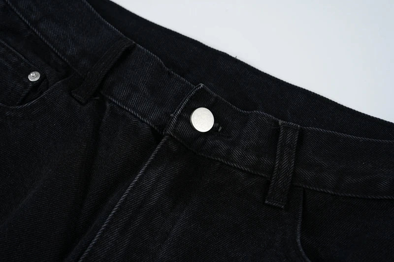 y2k streetwear embroidered ripped wide jeans for men washed destroyed torn flared jean male tassels hip hop jeans pants baggy unique jeans style 5169
