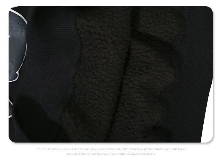Three-dimensional foam splicing color hoodie plus fleece hoodie men and women Street King Limited