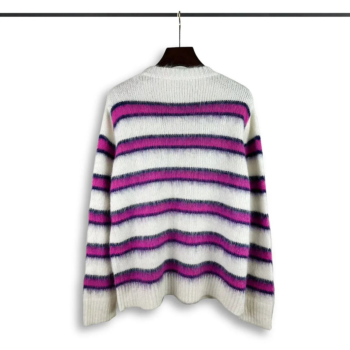 High Street Color Match Striped Autumn and Winter Woolen Sweater for Men and Women Patchwork Baggy Crew Neck Knitted Sweater Street King Limited