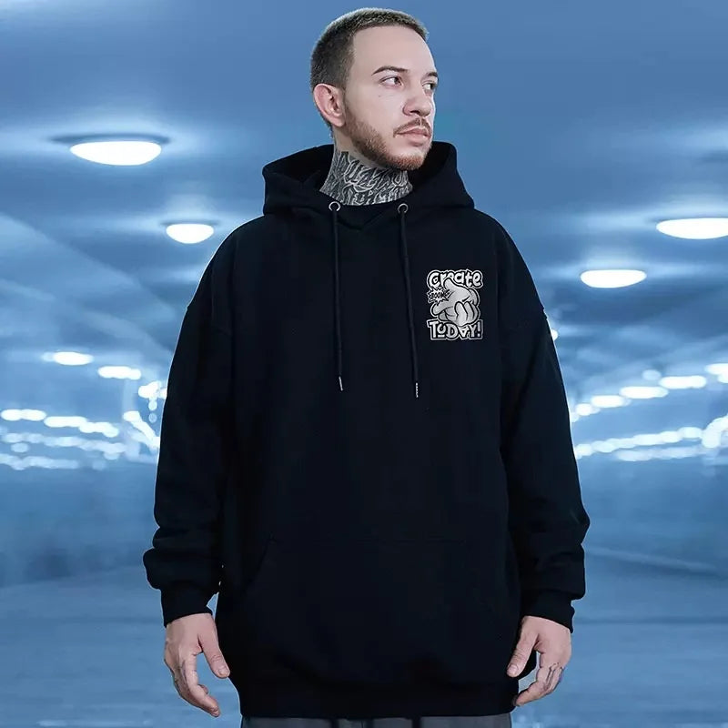 Animecore Statement Graphic Hoodie Layering Essential