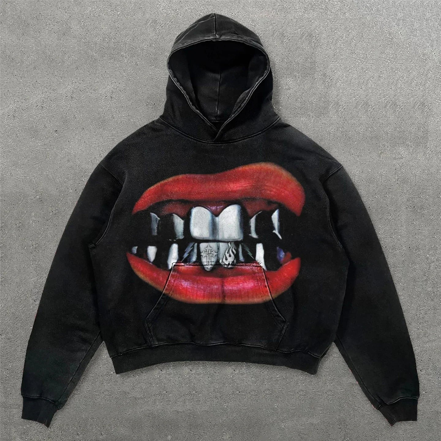 Harajuku Oversized Gothic Letter Print Hoodies Women Streetwear Sweatshirt Y2k Tops Gothic Clothes Grunge Hoodie Women Clothing Street King Limited