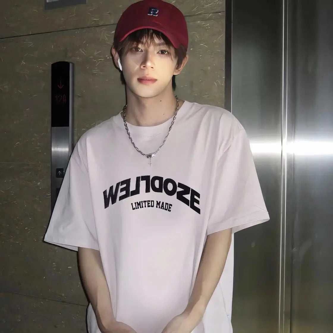 Summer Korean Letter Simple Printed Short-sleeved T-shirt Loose Ins Trend Men's Retro Street Hip-hop Half-sleeved Tops Street King Limited