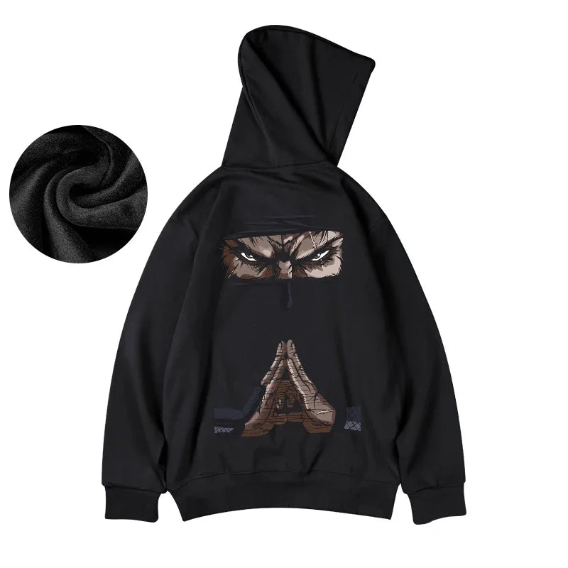Funny Anime Ninja Mudra Graphic Printed Hoodies For Men Hip Hop Streetwear Pullovers Hooded Sweatshirts Y2K Goth Fashion Hoody Street King Limited
