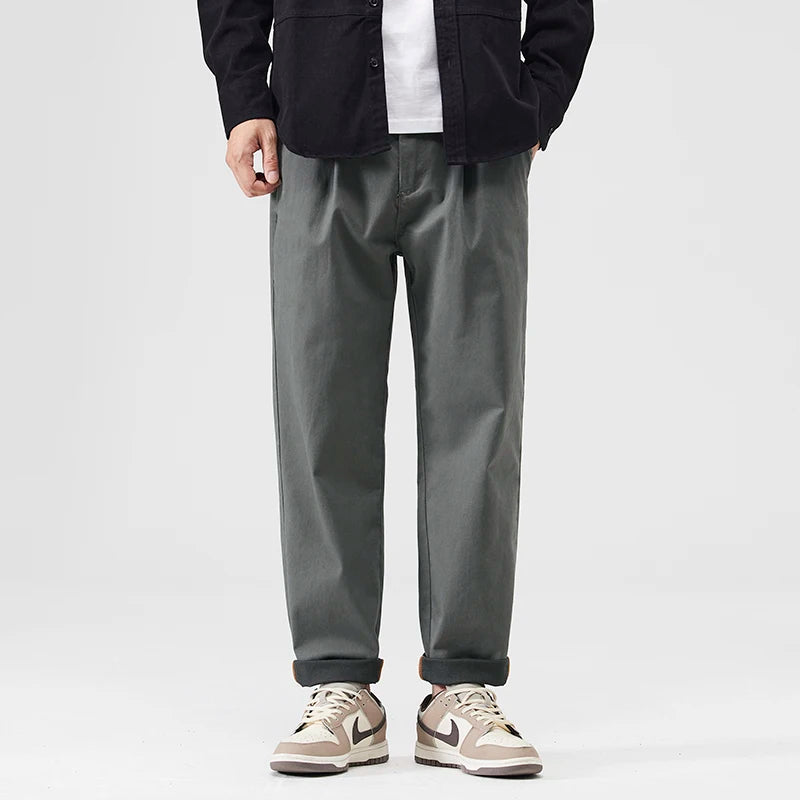 japanese casual pants mens spring autumn loose fashion solid color simple elastic waist sports pants man harem trousers relaxed fit trousers