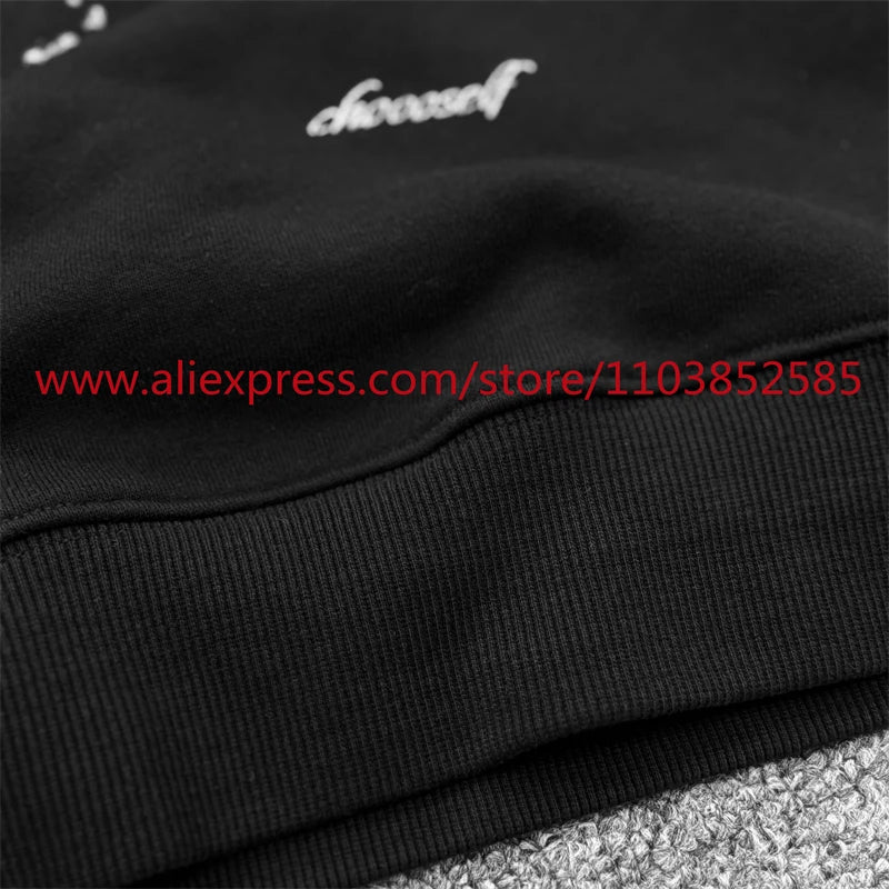 Autumn and Winter New Vintage Men's Hoodie Long Sleeve Hoodie American Heavy Weight Oversize High Street Jaws Cartoon Print Tops Street King Limited