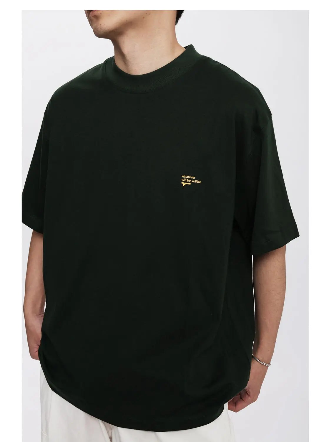 Summer Korean style loose simple short sleeved T shirt men casual y2k street solid color Harajuku round neck half sleeved top Street King Limited