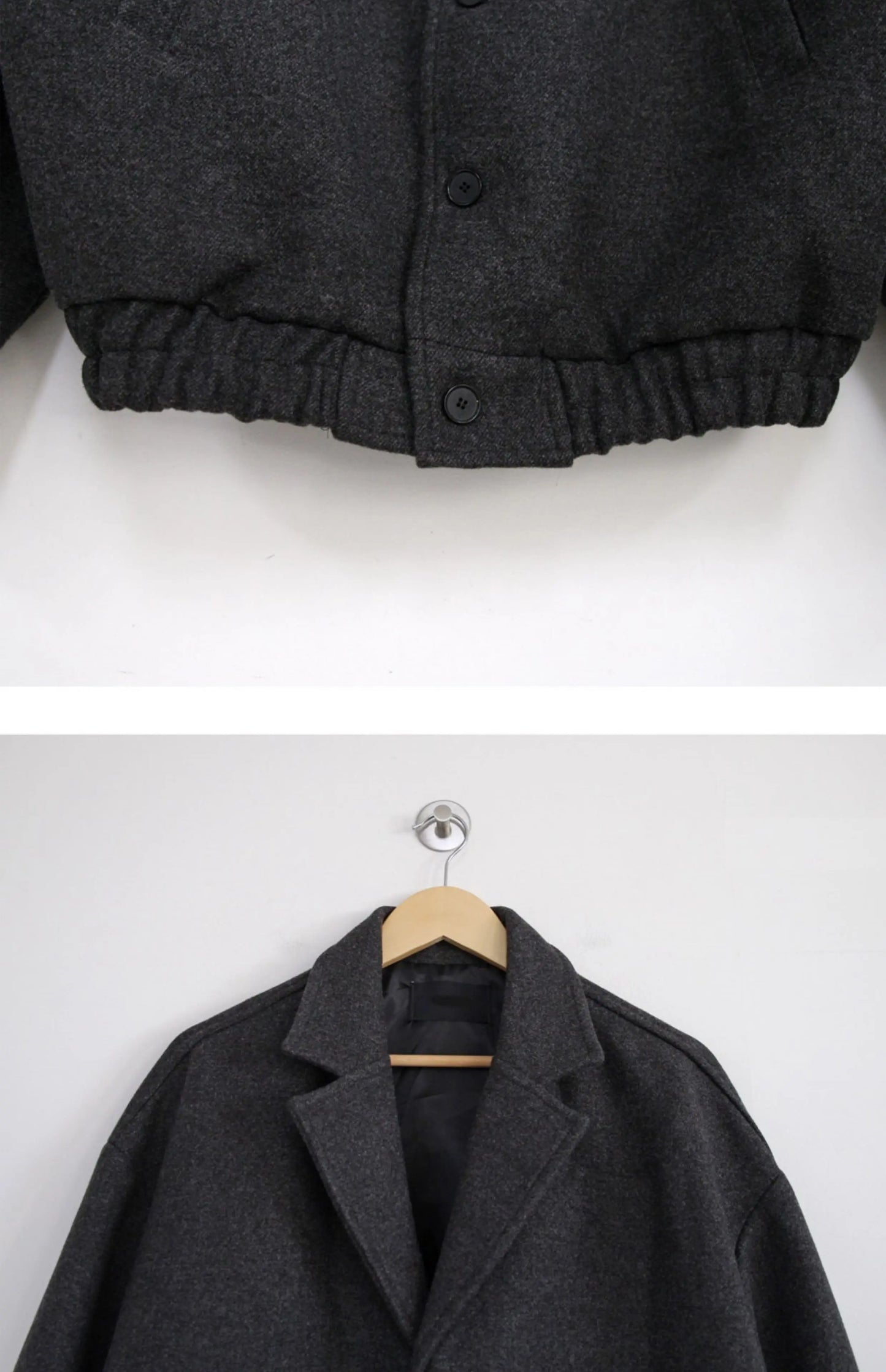 2024 loose casual mens solid color jacket fashion daily commuting windproof short woolen coat thickened warm unique shorts style 328