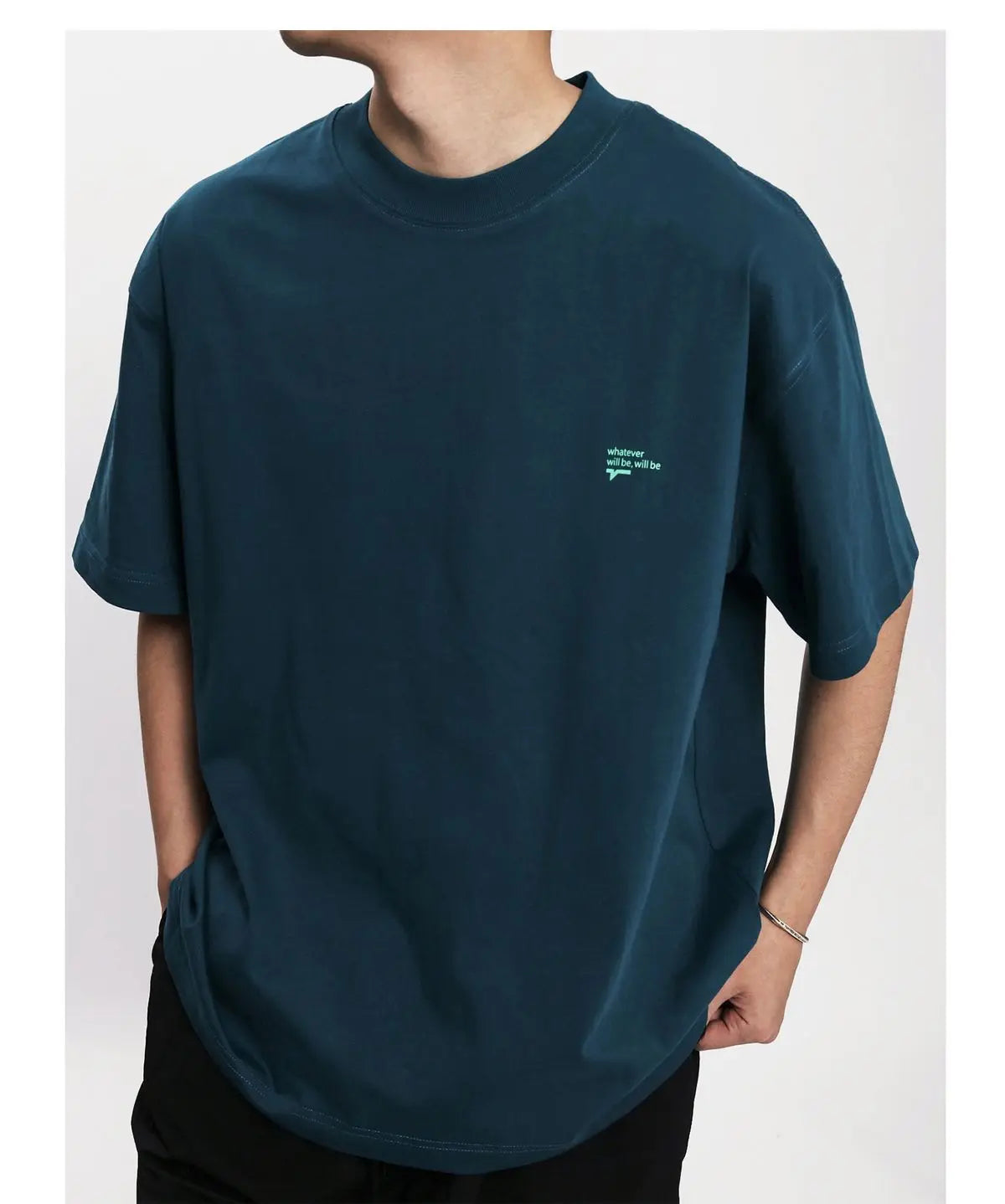 Summer Korean style loose simple short sleeved T shirt men casual y2k street solid color Harajuku round neck half sleeved top Street King Limited