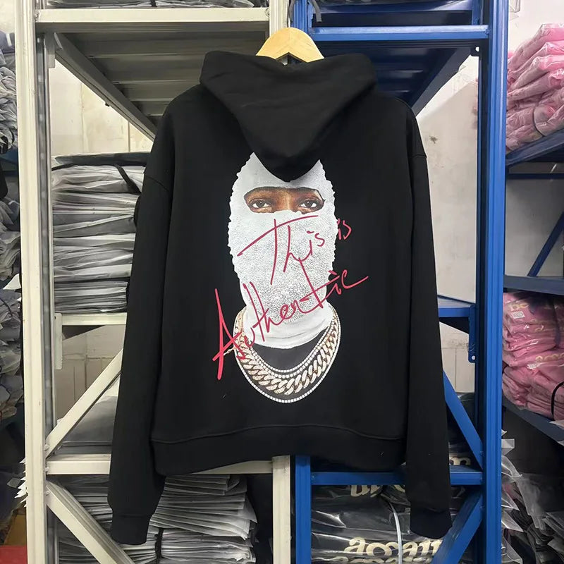Black Rice White IH NOM UH NIT Hoodies Roses Masked Men Printing Loose Casual Lovers Men Woman Pullover Sweatshirts Street King Limited