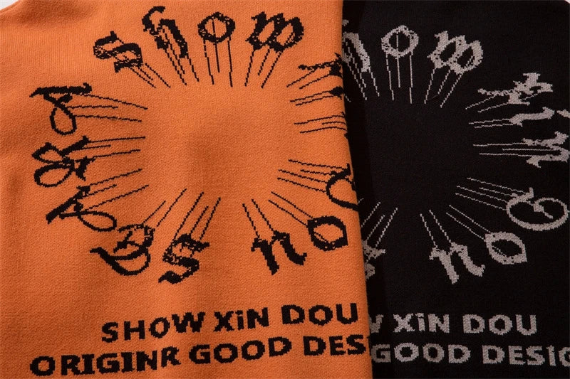 Half High Collar Goth Women Men Sweaters Oversized Long Sleeve Knitted Pullovers Y2k Men Ripped Sweater Harajuku Streetwear Tops Street King Limited