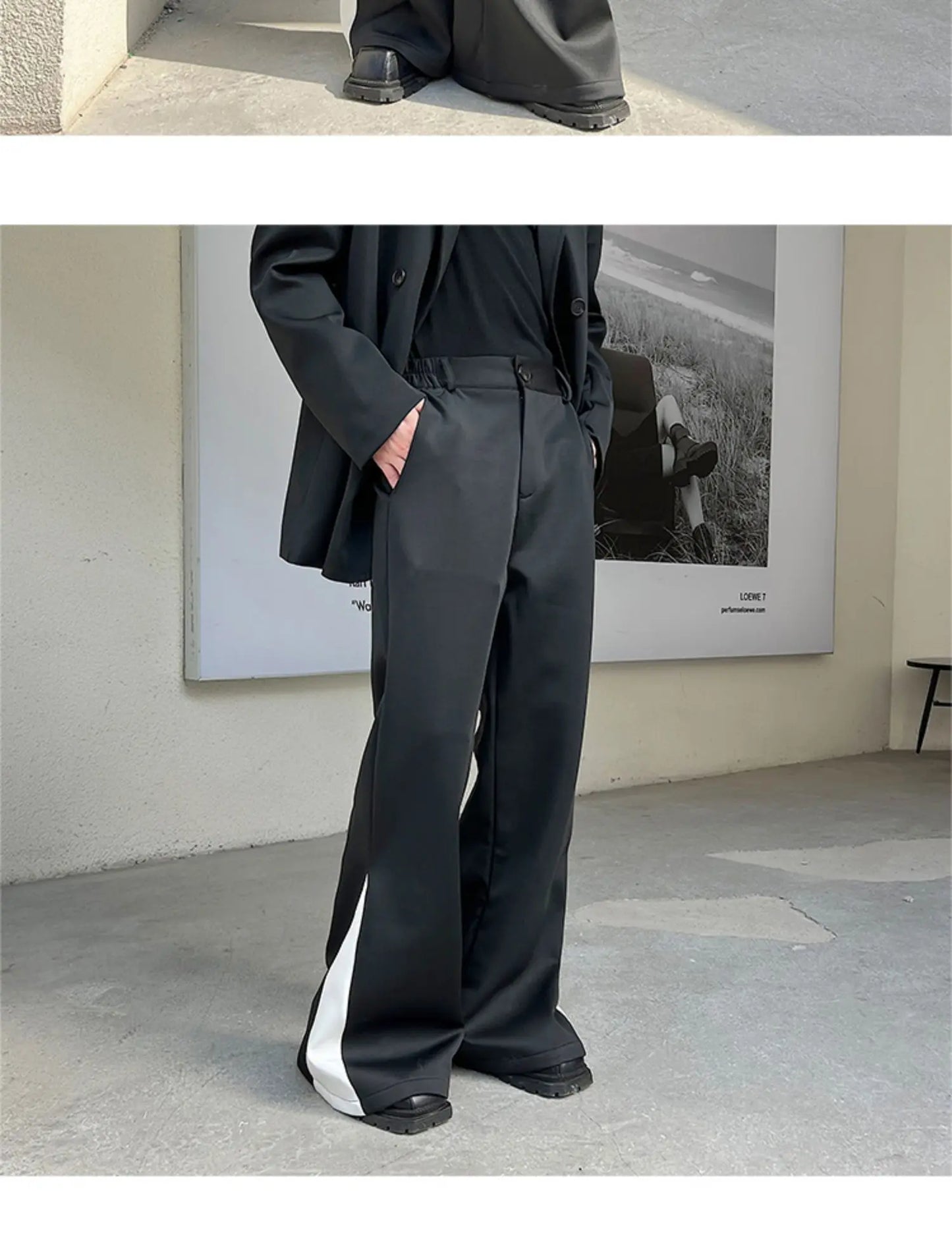 flare pants men vintage fashion casual bell bottom trousers male streetwear net celebrity long pants stage costume unique default style 2674