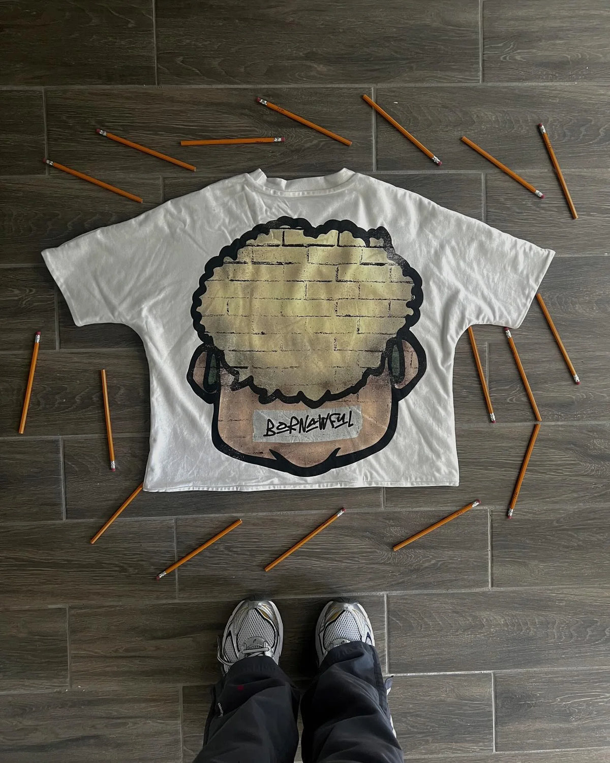 Y2k Europe and America Hip Hop Cartoon avatar Printed Oversized T-Shirt Mens and Womens Retro Street Casual Short Sleeved Tops Street King Limited