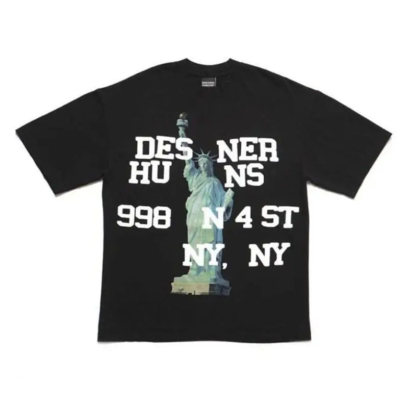 American street style hip hop printed T shirt men and women fashion retro niche loose and simple Y2K loose oversized T shirt Street King Limited