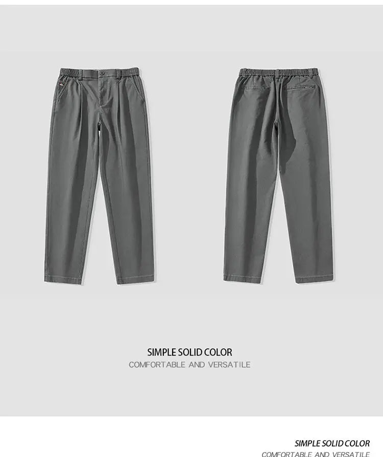japanese casual pants mens spring autumn loose fashion solid color simple elastic waist sports pants man harem trousers unique default style 2161