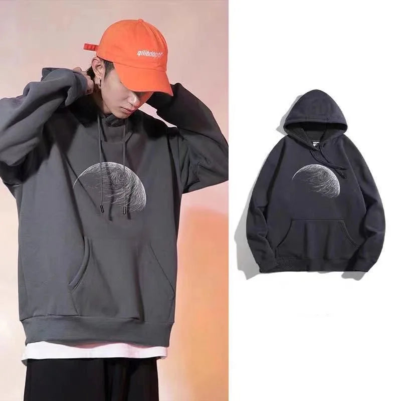 Goth Fashion Graphic Printed Hoodies Men's Autumn Hip Hop Fashion Oversized Hooded Sweatshirts New Y2K Streetwear Clothes Street King Limited
