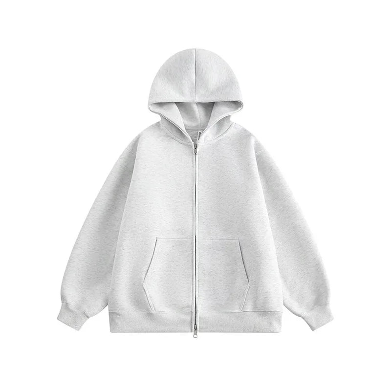 winter mens fleece zipper hooded sweatshirts 2025 new classic solid color oversized hoodies y2k streetwear outerwear tracksuit unique default style 21