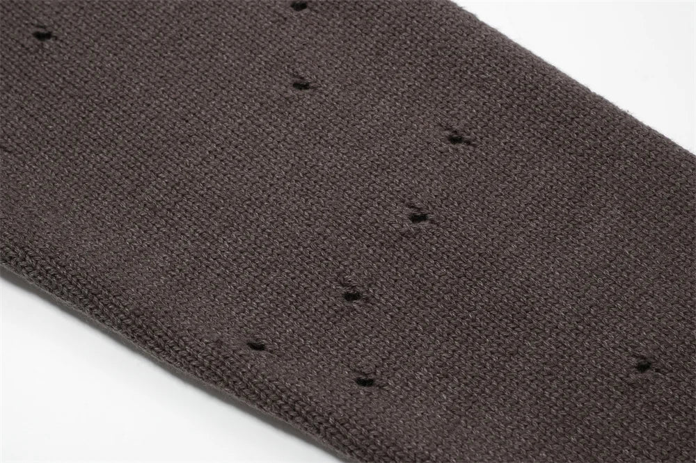 Undermycar 2023 New High Street Fashion Brand Worn Out Hole Large Loose Round Neck Sweater Brown Street King Limited