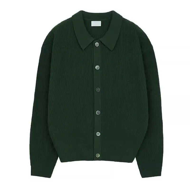 Trendy Korean Style Simple Green Sweater Retro Jacket Men's Sweater Trendy Casual Niche Y2K Street Hip-hop Jacket Tops Street King Limited