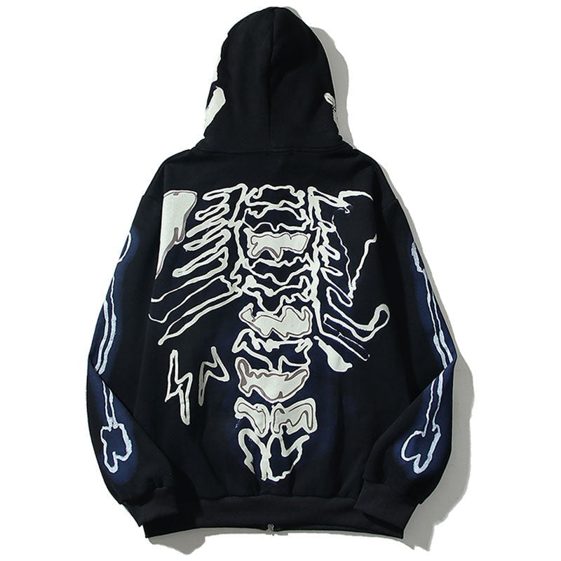 "Blue Bones" Unisex Men Women Streetwear Graphic Hoodie Daulet Apparel