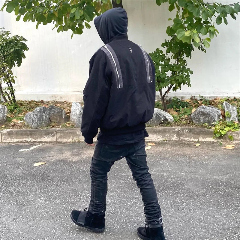 undermycar 2023 deconstructed multi zipper autumn winter flight jacket urban fashion pants