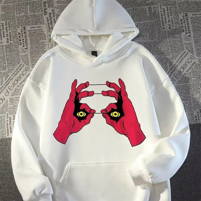 Funny Anime Graphic Printed Hoodies For Men Hip Hop Fashion Hoody Sweatshirts Loose Fleece Y2K Streetwear Hoodie Tracksuit Street King Limited