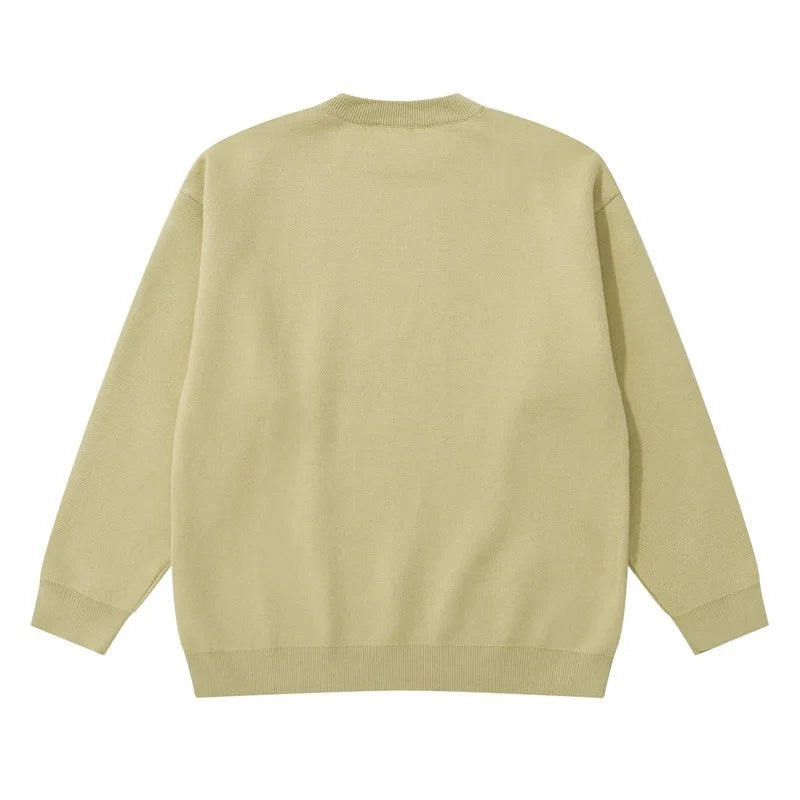 Hip Hop Anime Knitted Oversized Sweater Mens Autumn Winter O-neck Long Sleeve Pullover Streetwear New Loose Sweaters Clothing Street King Limited