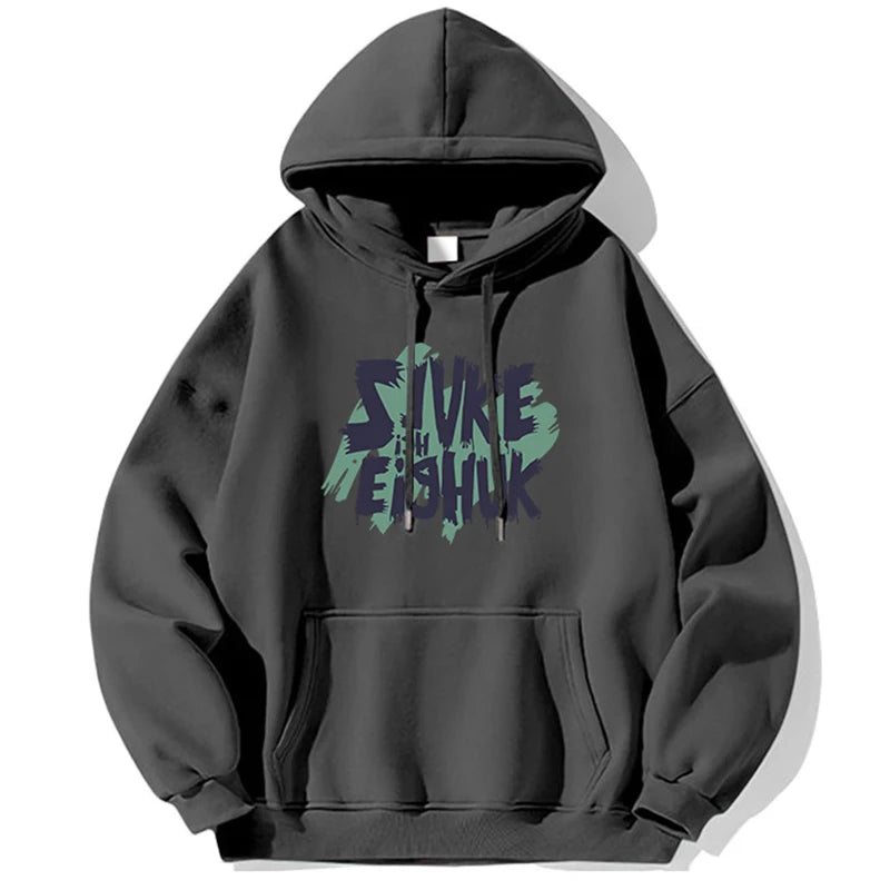 Autumn Design Letter Print Fleece Hoodies For Men Fashion Hip Hop Oversized Sweatshirt Y2K Streetwear Pullover Hoodie Clothing Street King Limited