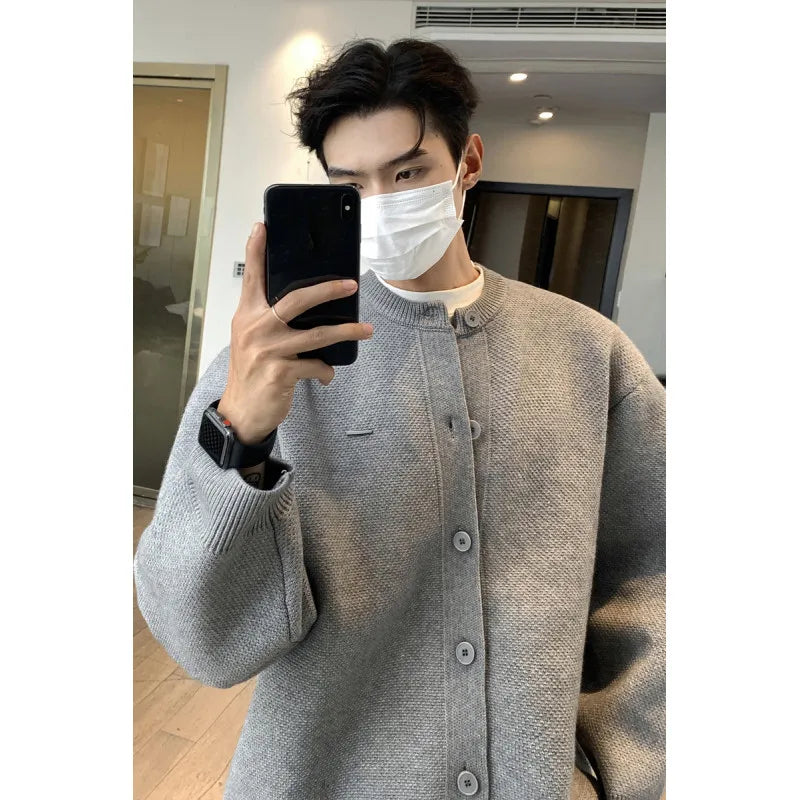 900G High Quality Thicken Baseball Cardigan Sweater Men Fashion Loose Causal Knitted Sweater Coat Cityboy Jumper Jacket Street King Limited