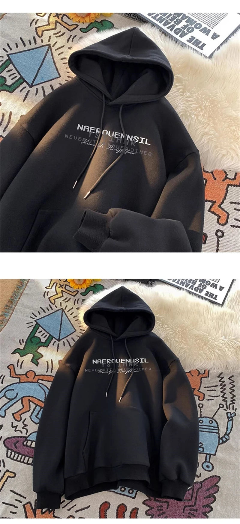Autumn High Street Letter Printed Hooded Sweatshirt Men Casual Loose Vintage American Style Hoodies Y2K Aesthetic Fashion Hoodie Street King Limited