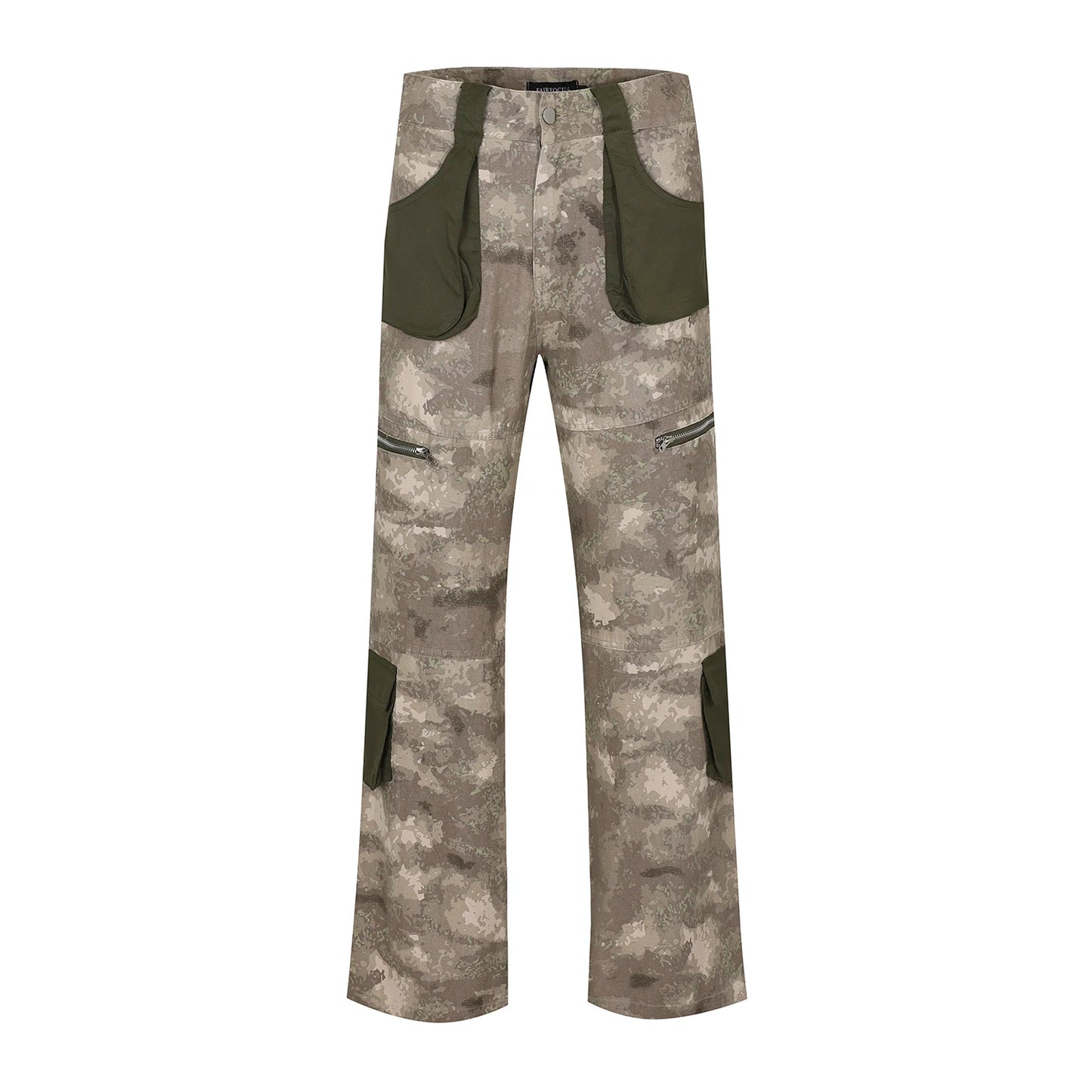 vintage camouflage denim jean street wear functioncan patches casual jeans pants mens baggy straight leg camou jeans overalls unique jeans style 1990